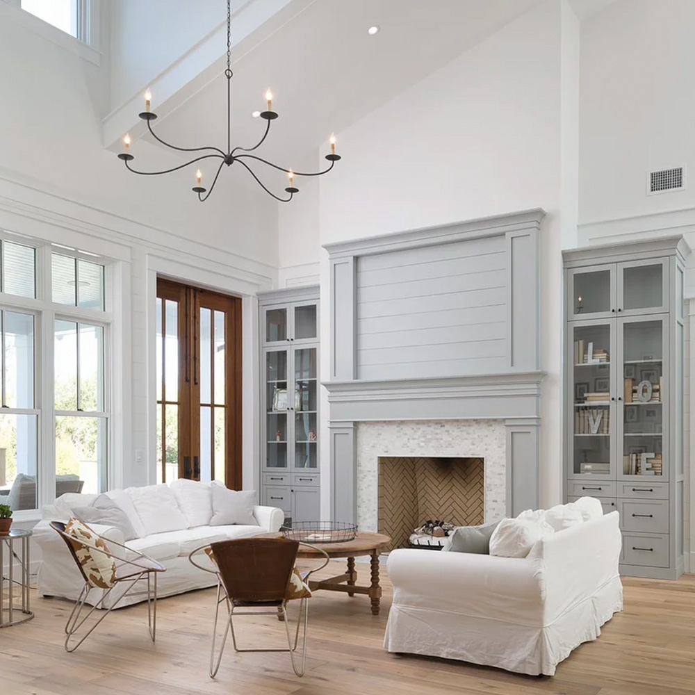 Finished flooring installation in a bright residential interior.