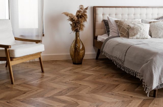 Finished wood-look flooring in a clean residential interior.