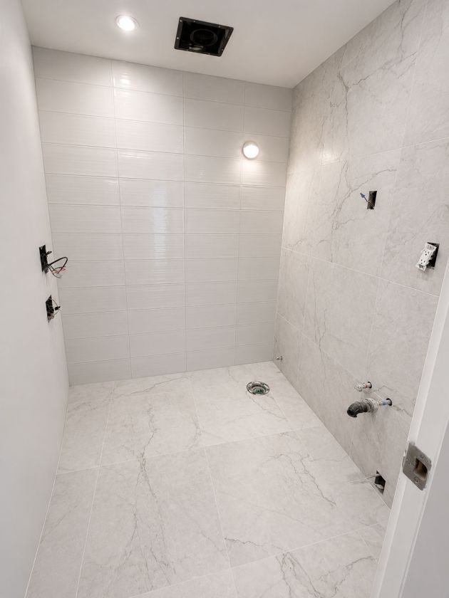 Marble tile shower