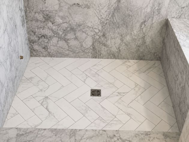 Marble shower wall